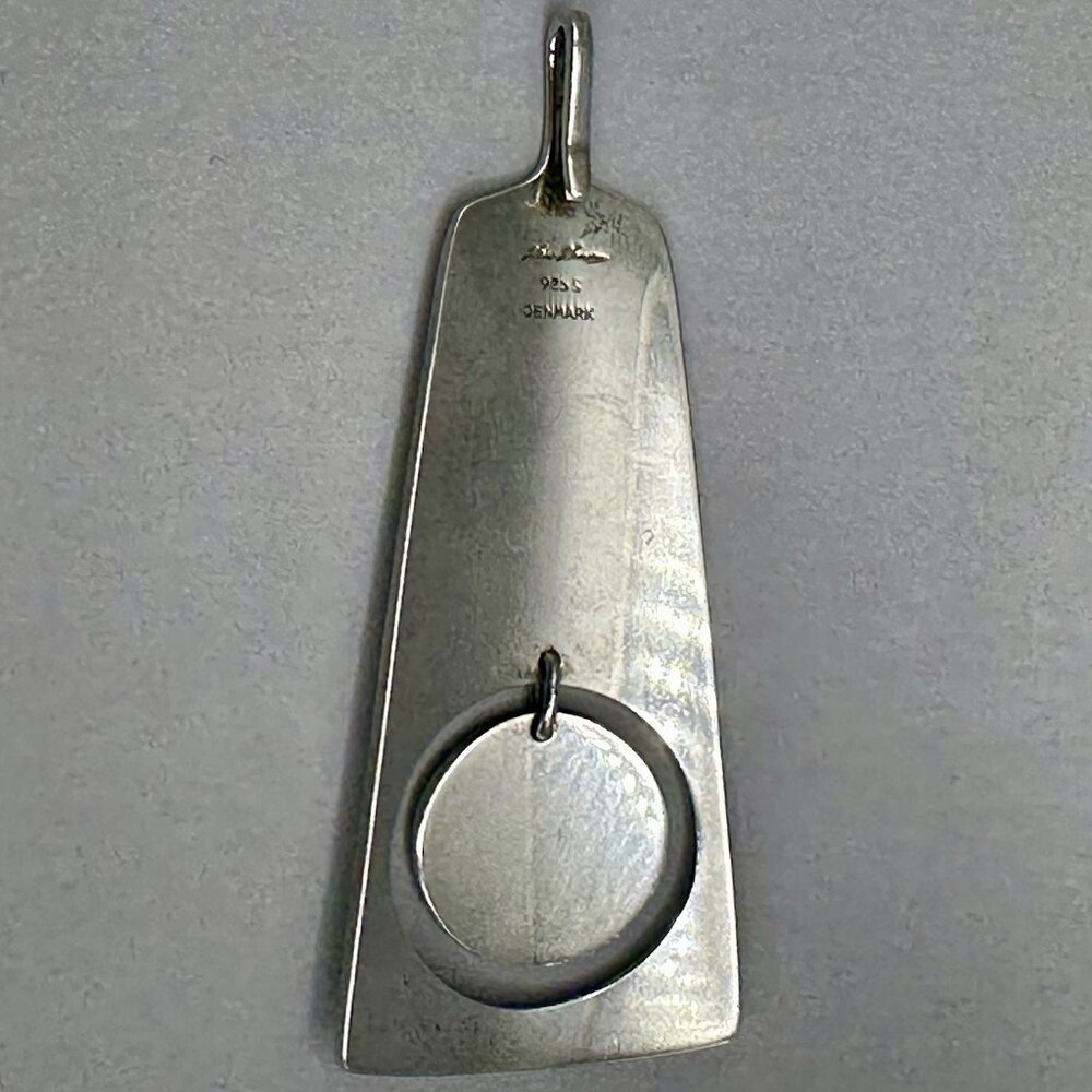 Hans Hansen Denmark #367 Kinetic Pendant 925S Sterling Silver Modernist Signed - Picture 4 of 15